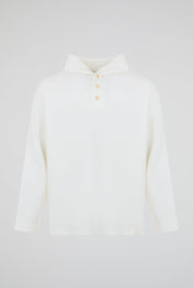 White Henley Hoodie