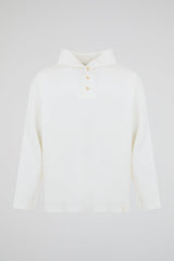 White Henley Hoodie