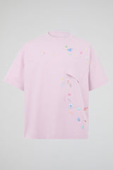 Pastel Rose Celestial & Oceanic Embroidered T-Shirt