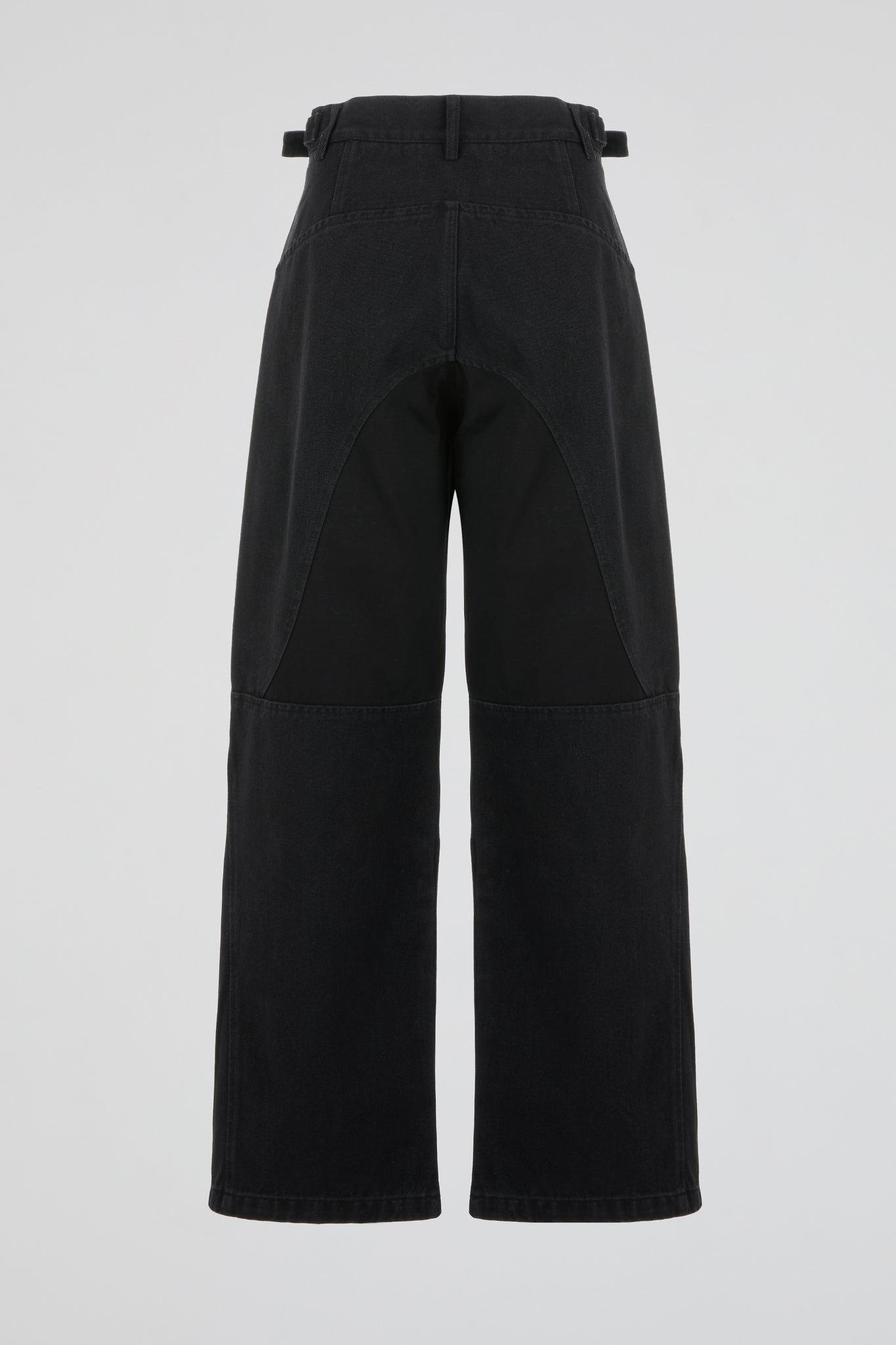 Black Panelled Denim Trousers
