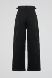 Black Panelled Denim Trousers