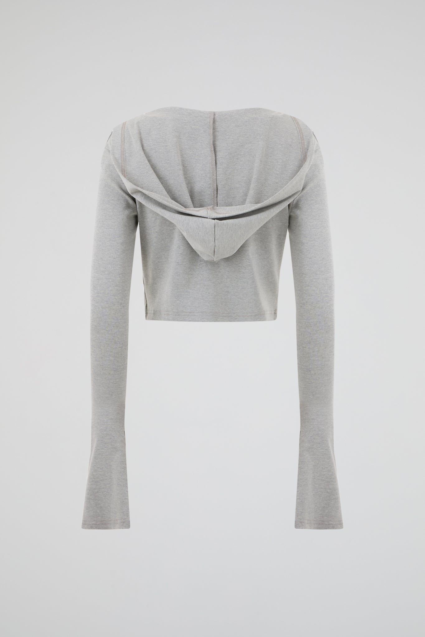 Heather Grey Cropped Long Sleeve Top