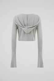 Heather Grey Cropped Long Sleeve Top
