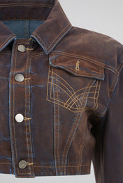 Cropped Vintage-Wash Denim Jacket