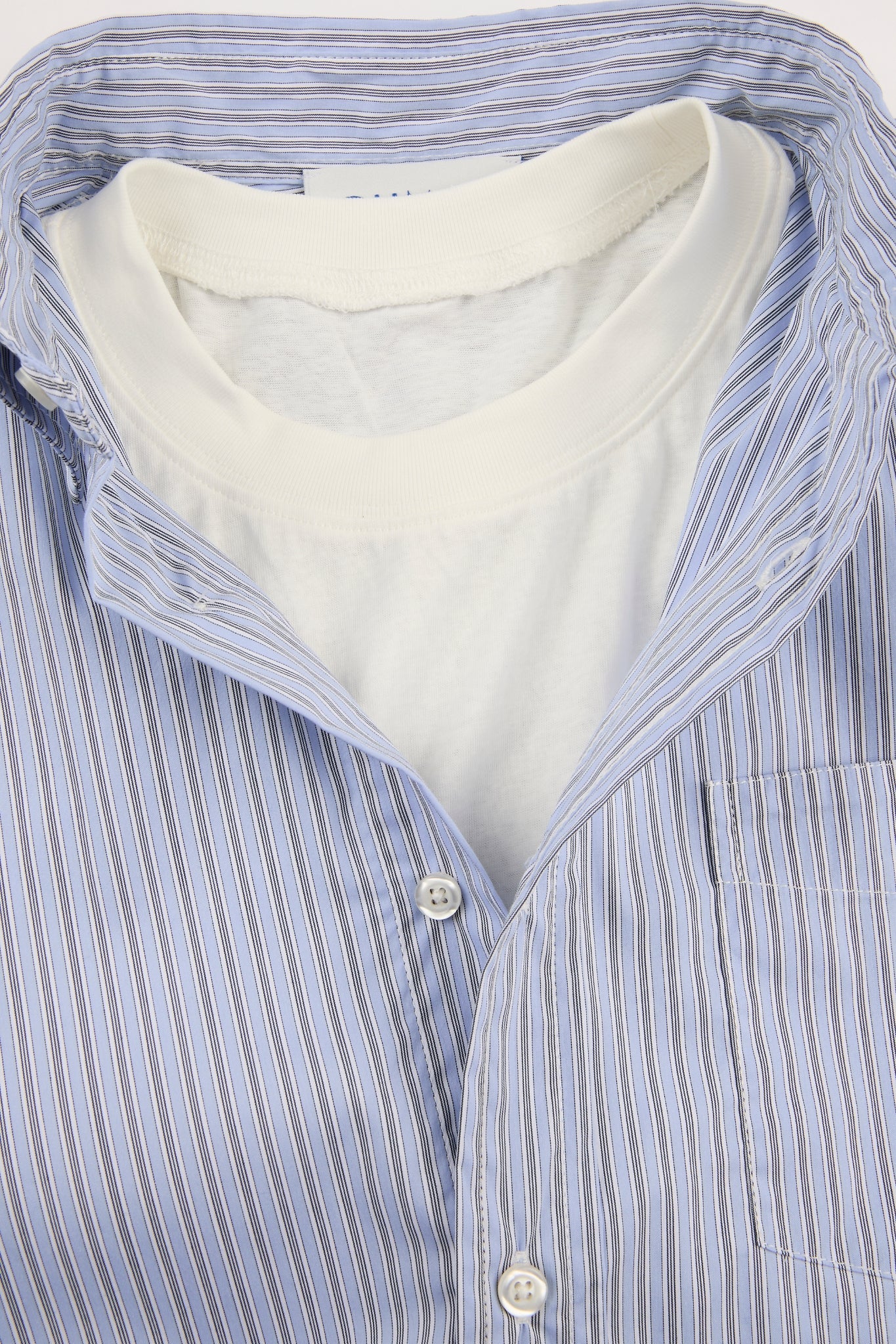 Blue Cropped Striped Shirt