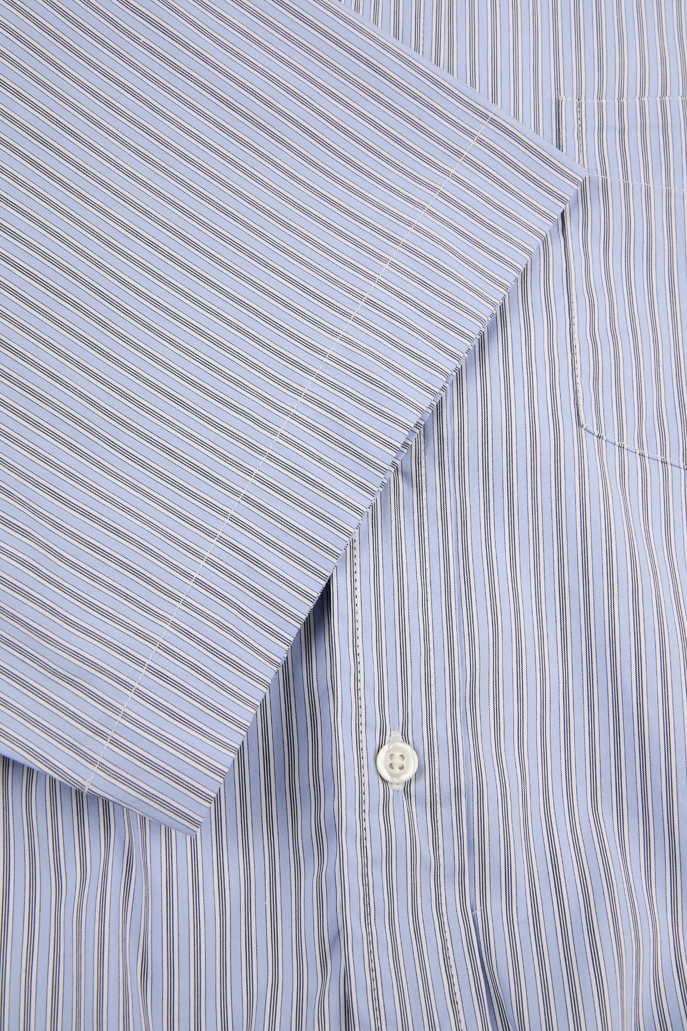 Blue Cropped Striped Shirt