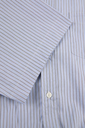 Blue Cropped Striped Shirt