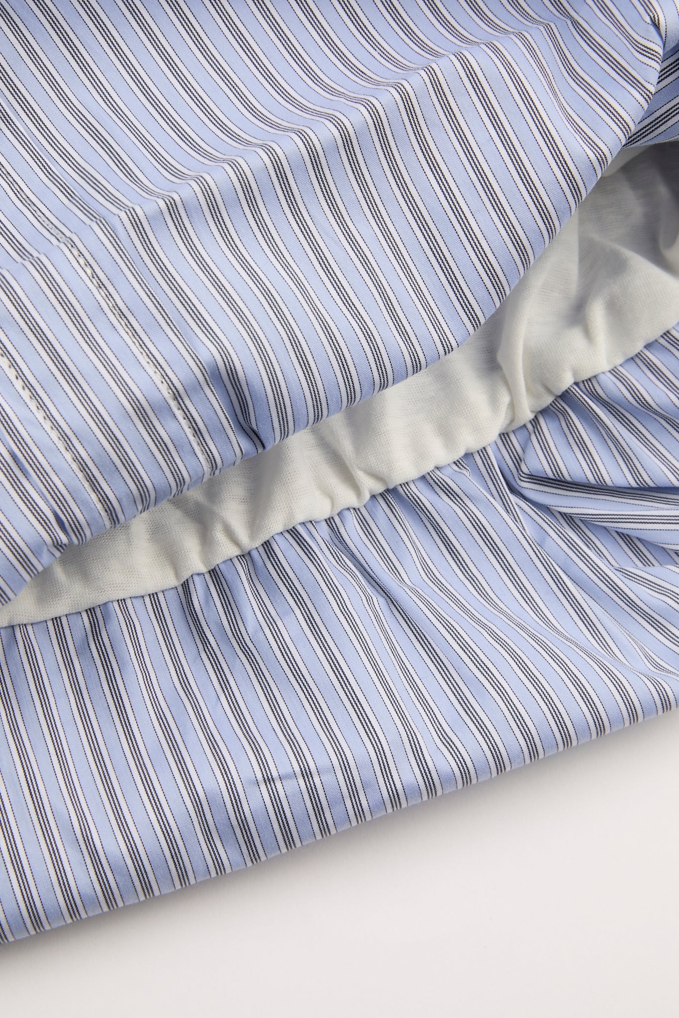 Blue Cropped Striped Shirt