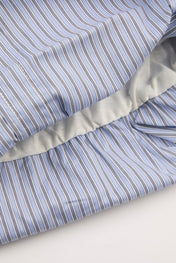 Blue Cropped Striped Shirt