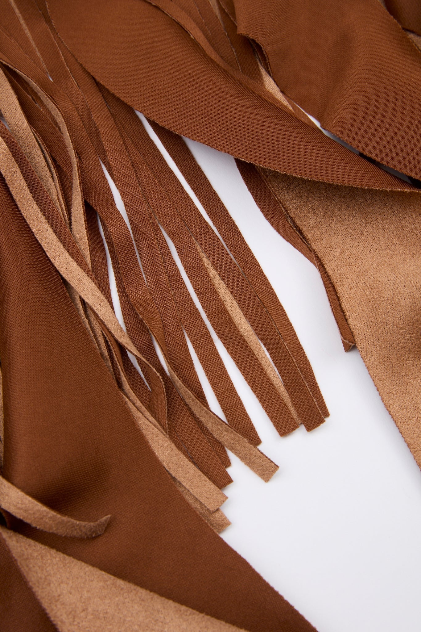 Brown Suede Fringe Belt