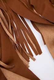 Brown Suede Fringe Belt
