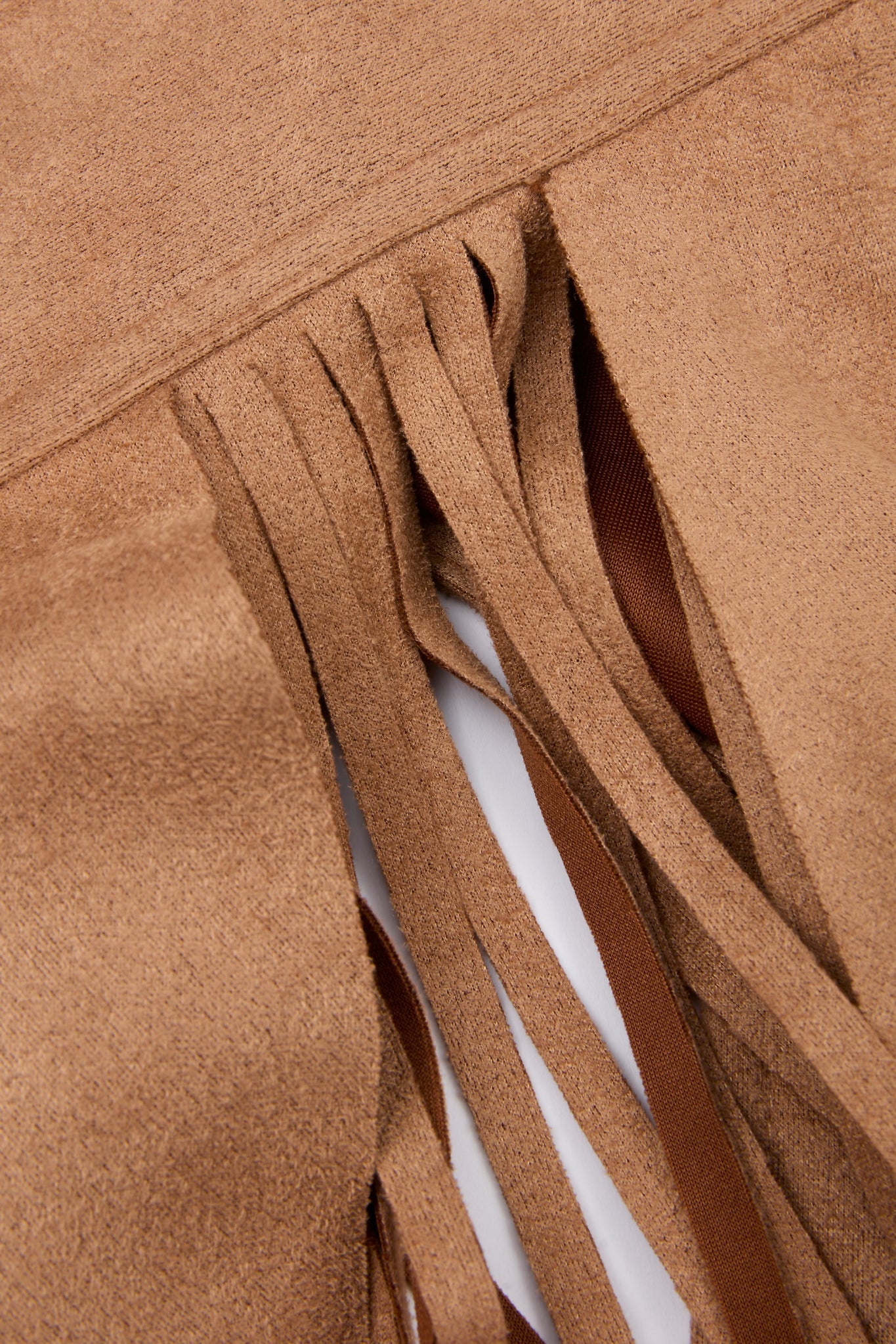 Brown Suede Fringe Belt