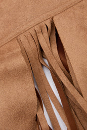 Brown Suede Fringe Belt