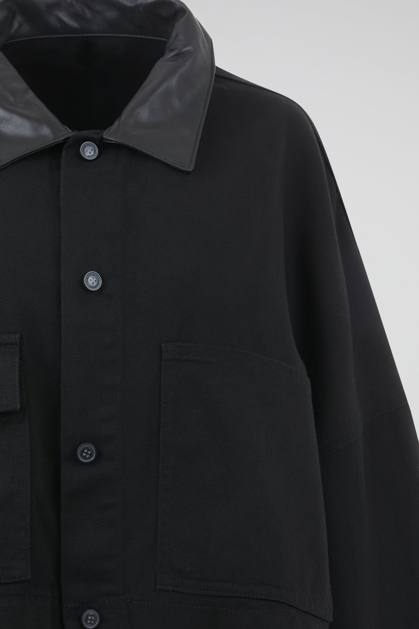 Black Cropped Contrast Collar Jacket