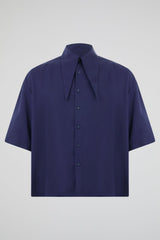 Navy Short-Sleeve Overshirt