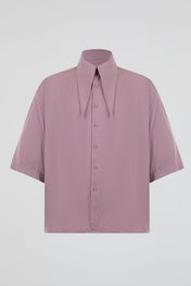 Purple Short-Sleeve Overshirt