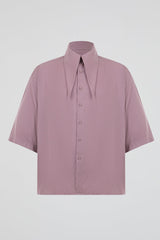 Purple Short-Sleeve Overshirt