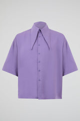 Purple Short-Sleeve Overshirt