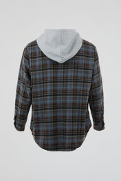 Hooded Flannel Zip Overshirt