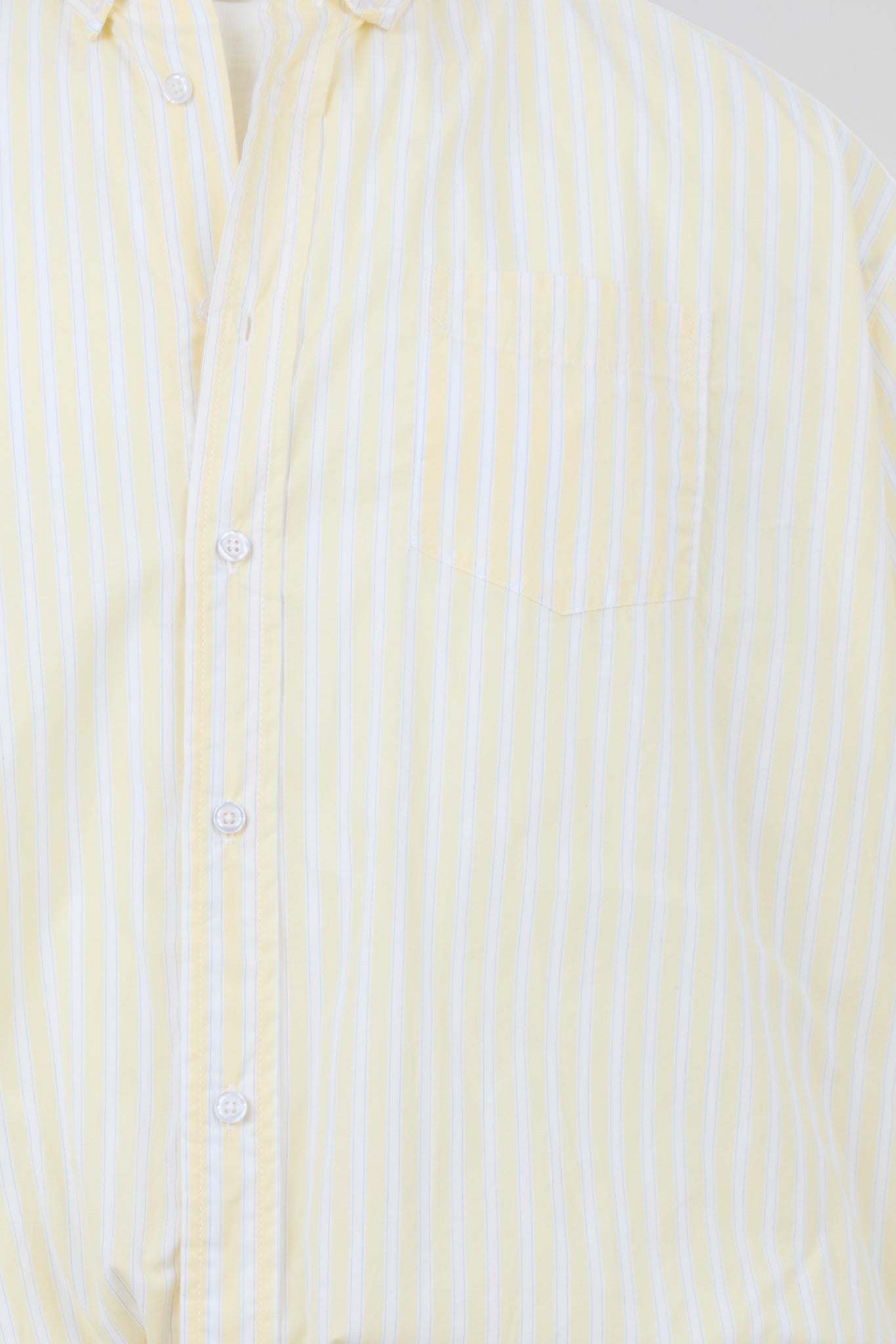 Lemon Stripe Cropped Overshirt