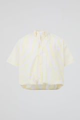 Lemon Stripe Cropped Overshirt