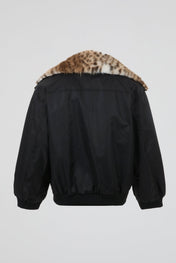 Leopard Collar Flight Jacket