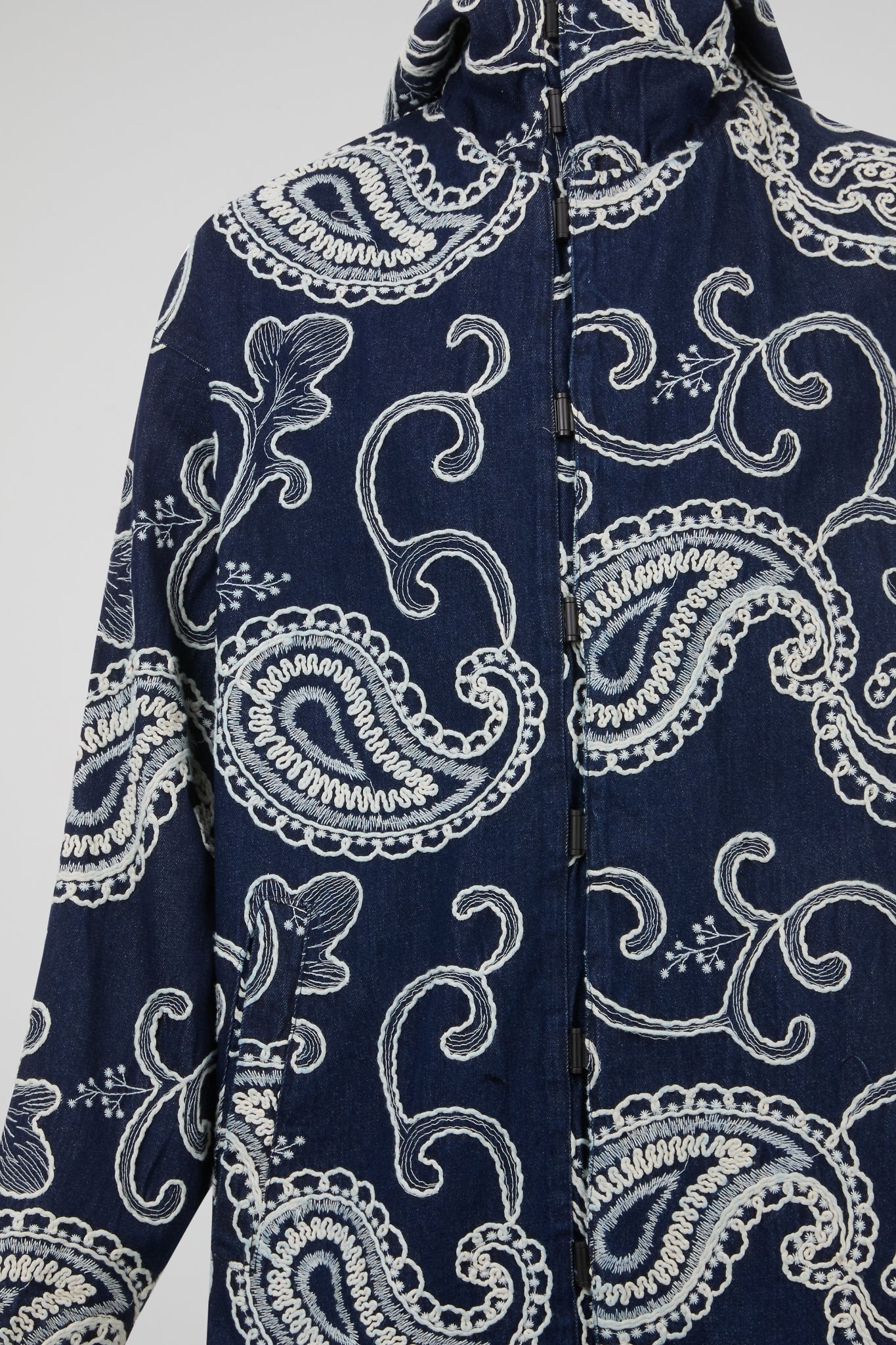 Paisley Embroidered Zip Coat