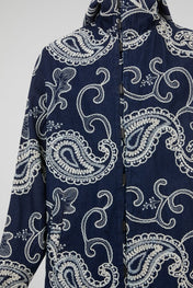 Paisley Embroidered Zip Coat