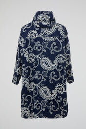 Paisley Embroidered Zip Coat