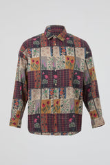 Patchwork Botanical Button-Up Shirt