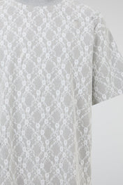 Sheer Lace Overlay T-Shirt