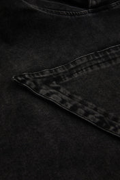 Asymmetric Panel Denim Hooded Jacket