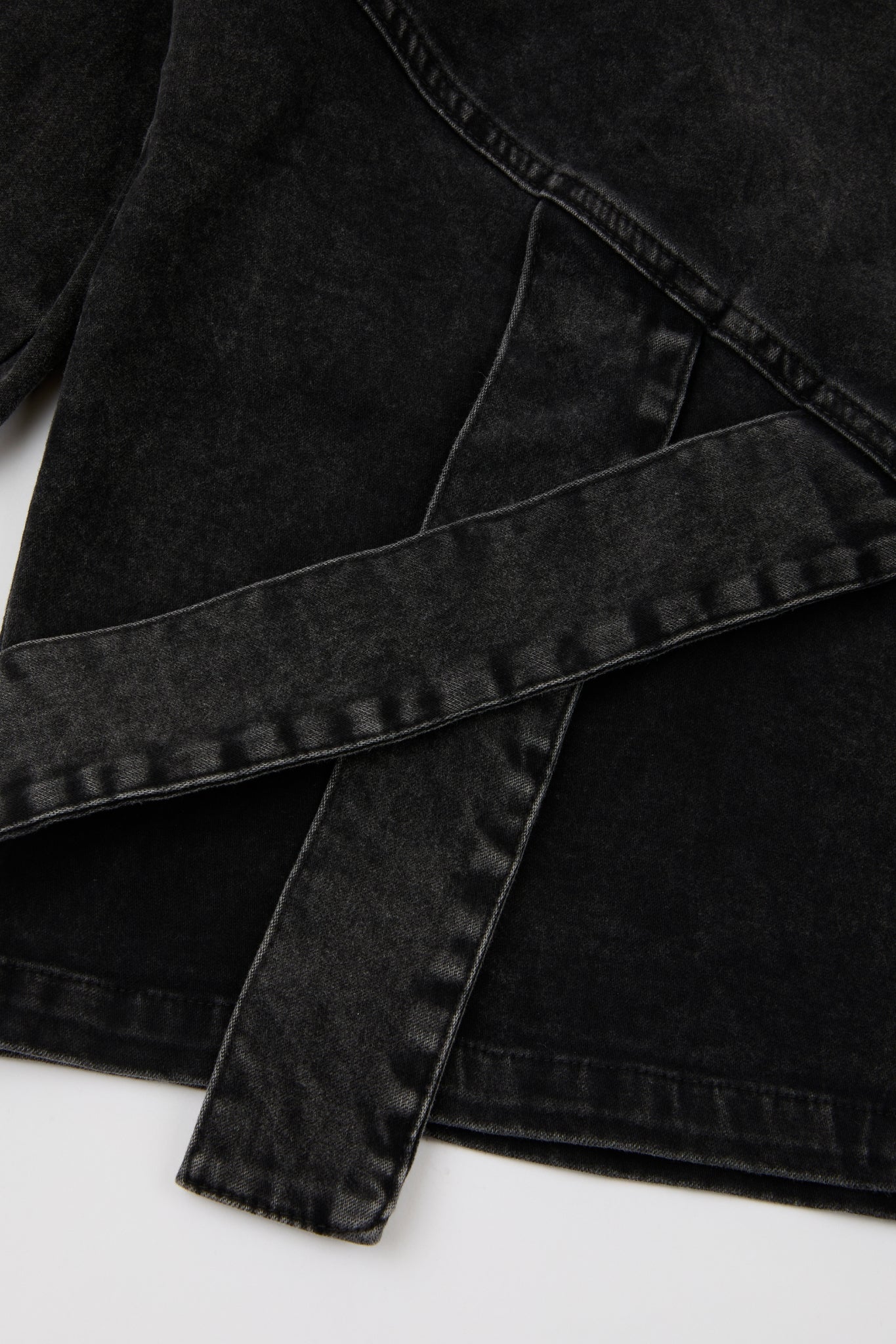 Asymmetric Panel Denim Hooded Jacket
