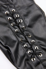 Lace-Up Faux Leather Flare Pants
