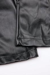 Lace-Up Faux Leather Flare Pants