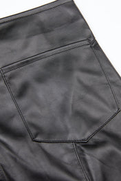 Lace-Up Faux Leather Flare Pants
