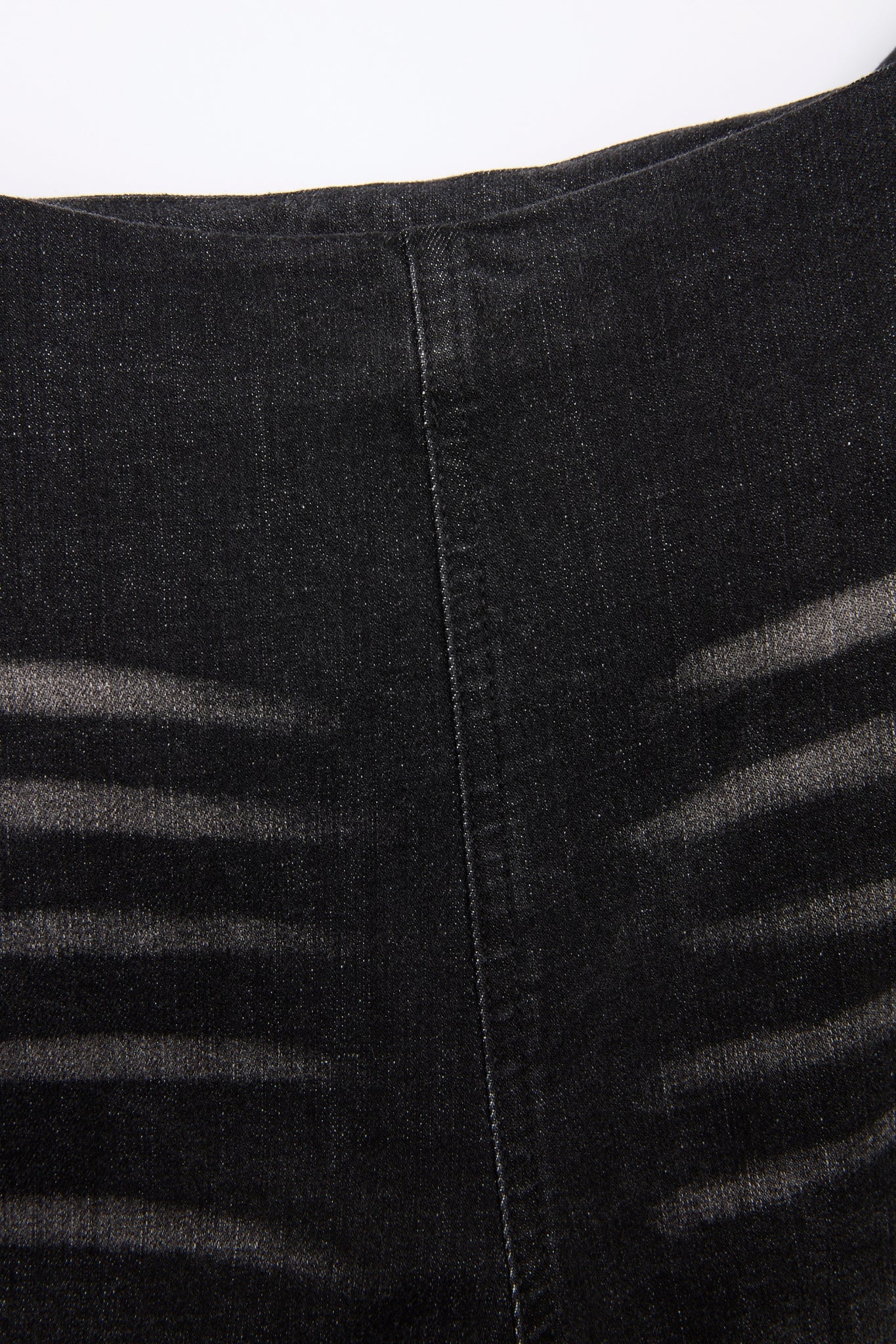 Black Draped Flare Denim Trousers