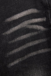 Black Draped Flare Denim Trousers