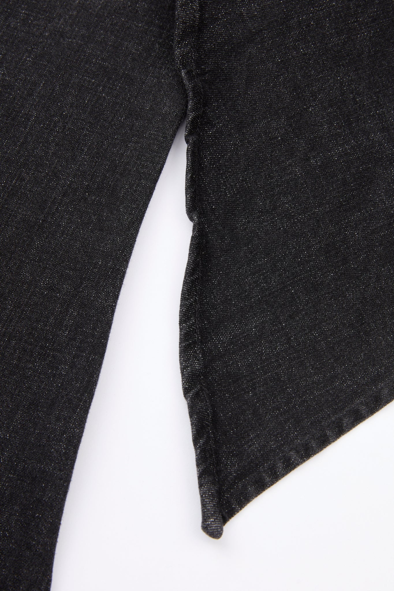 Black Draped Flare Denim Trousers