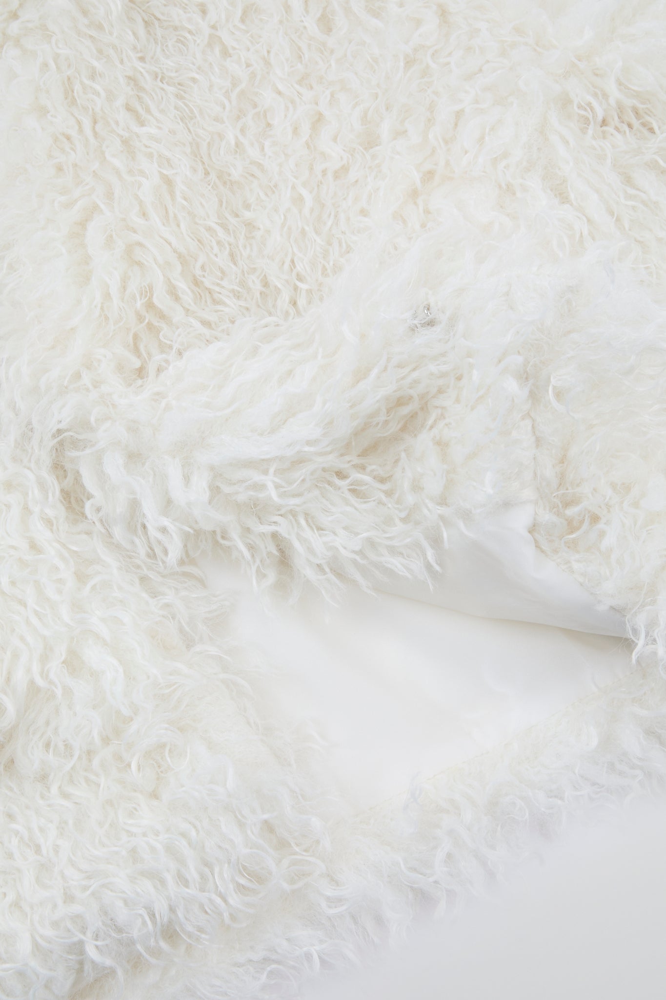 Ivory Cropped Fur Jacket