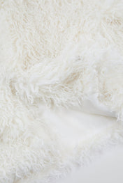 Ivory Cropped Fur Jacket