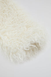 Ivory Cropped Fur Jacket