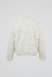 Ivory Cropped Fur Jacket