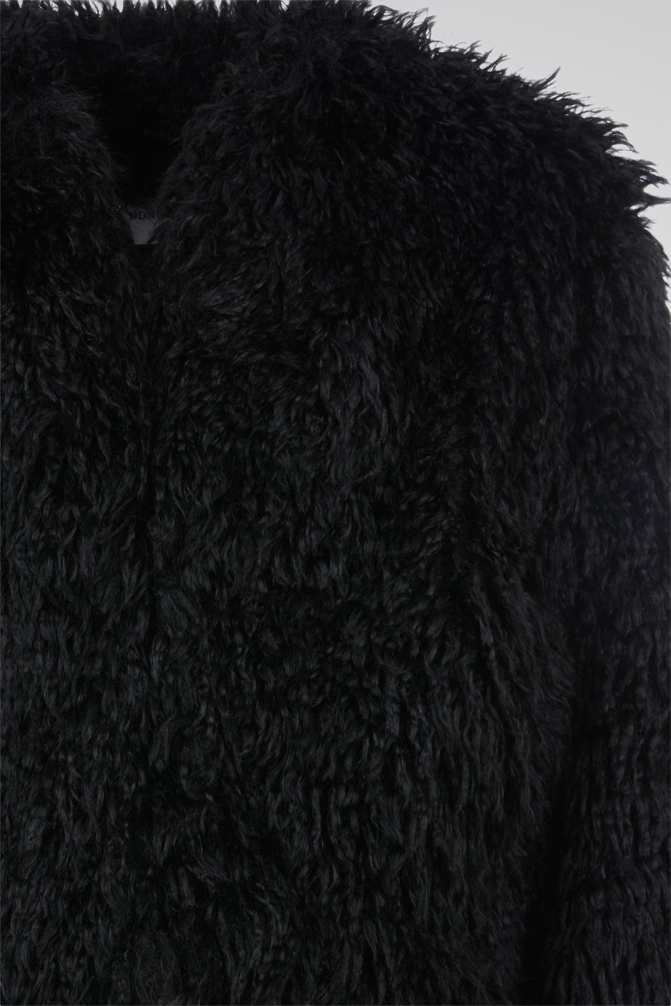Black Cropped Fur Jacket