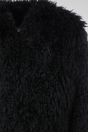 Black Cropped Fur Jacket