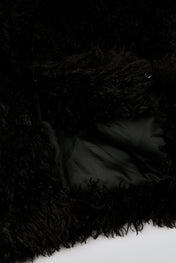 Black Cropped Fur Jacket