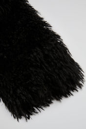 Black Cropped Fur Jacket