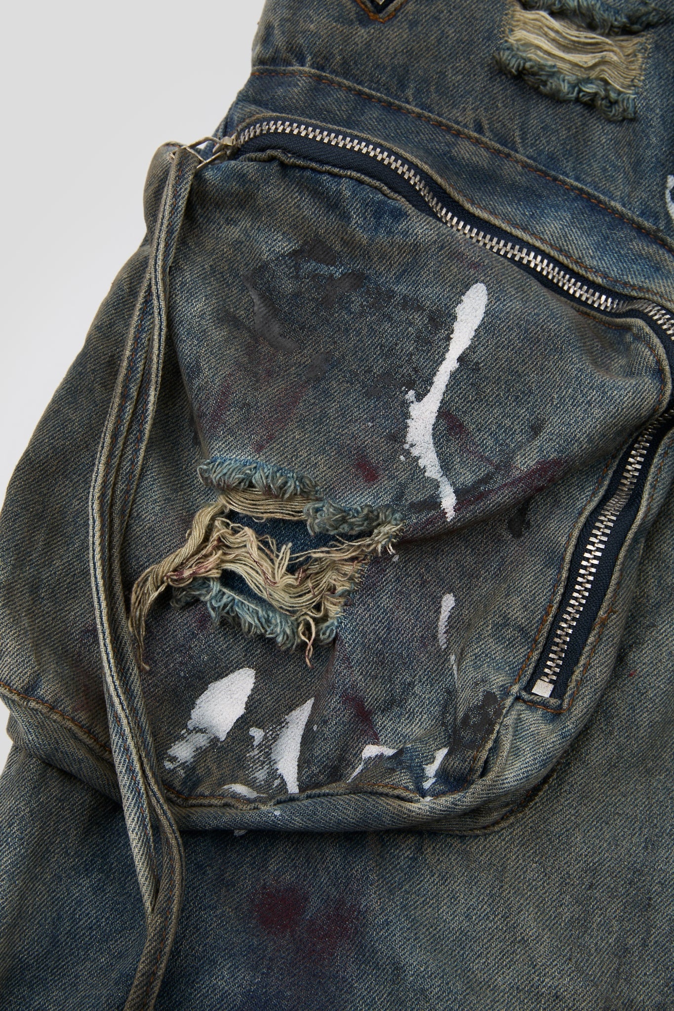Multi-Pocket Denim Cargo Trousers