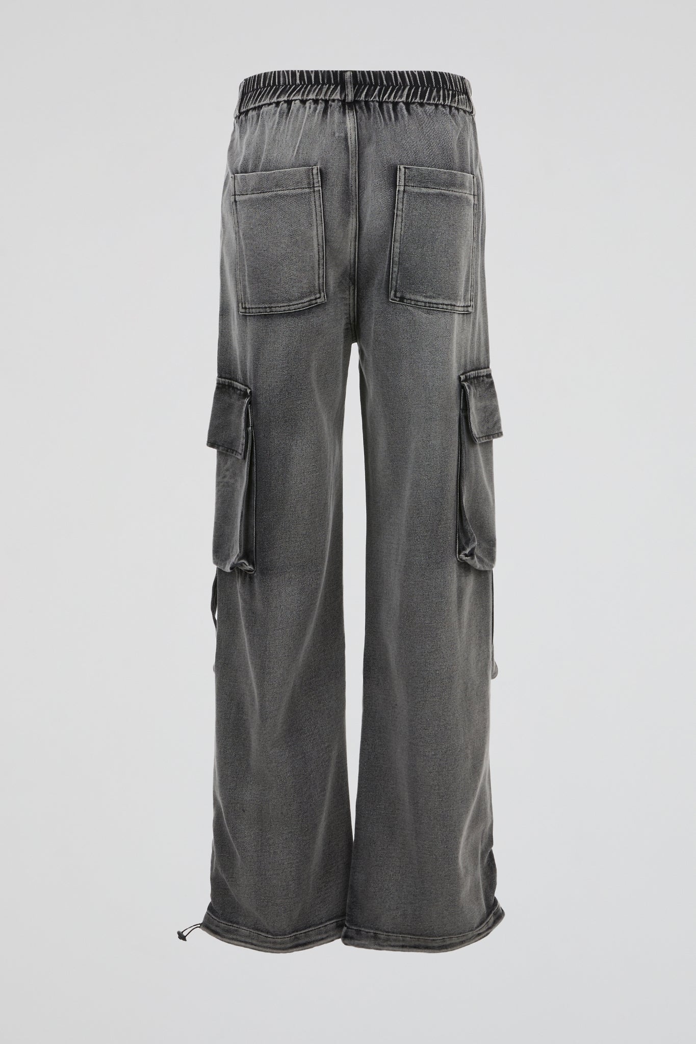 Charcoal Distressed Strap Denim Trousers