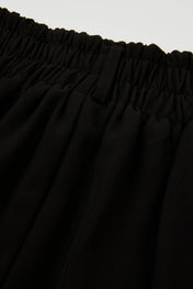 Black Utility Pleat Wide Trousers